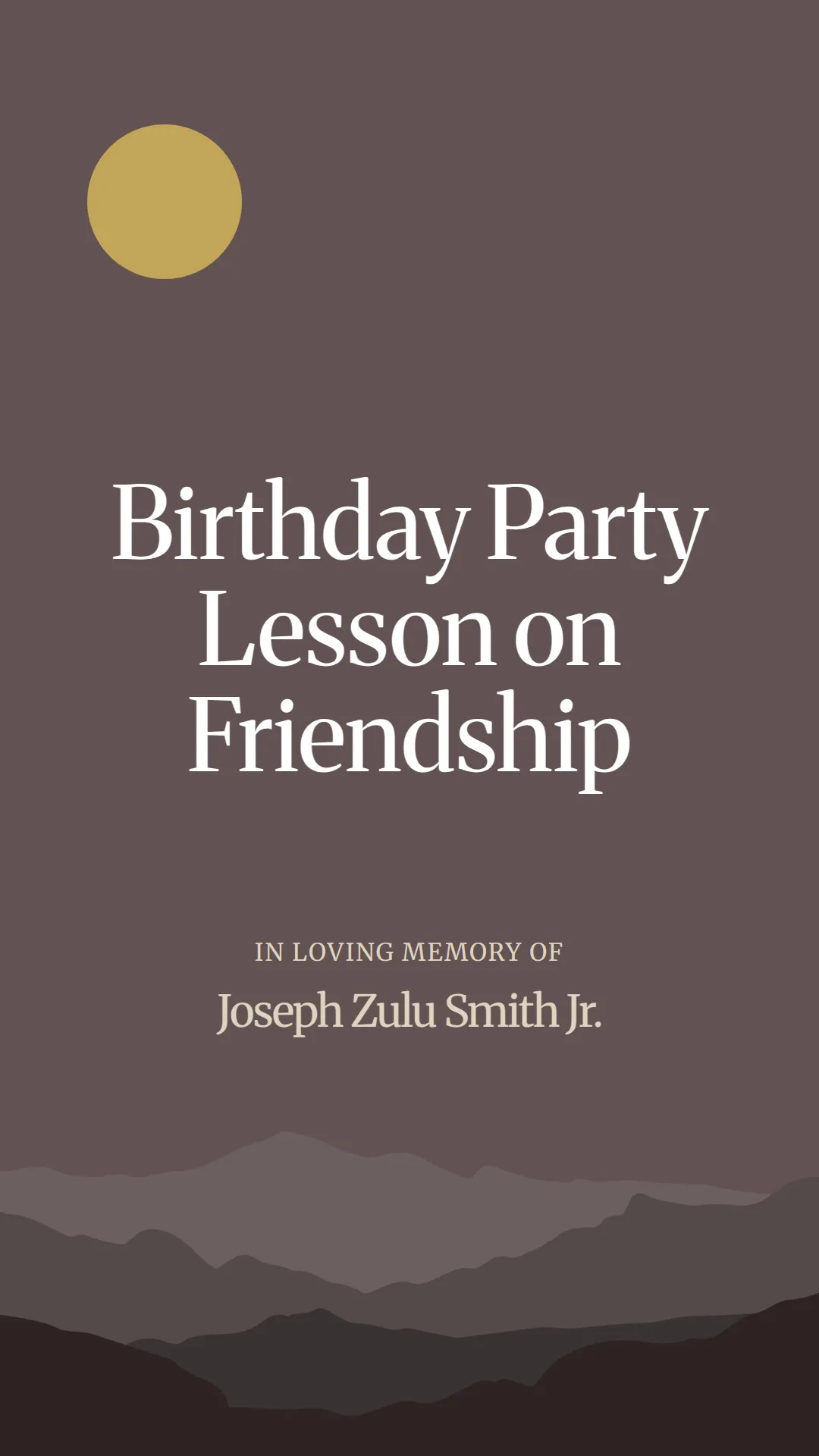 Birthday Party Lesson on Friendship
