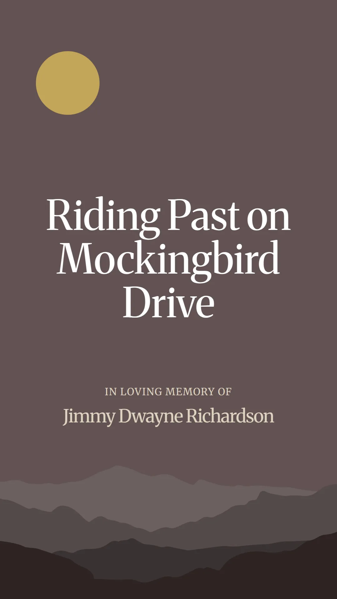 Riding Past on Mockingbird Drive