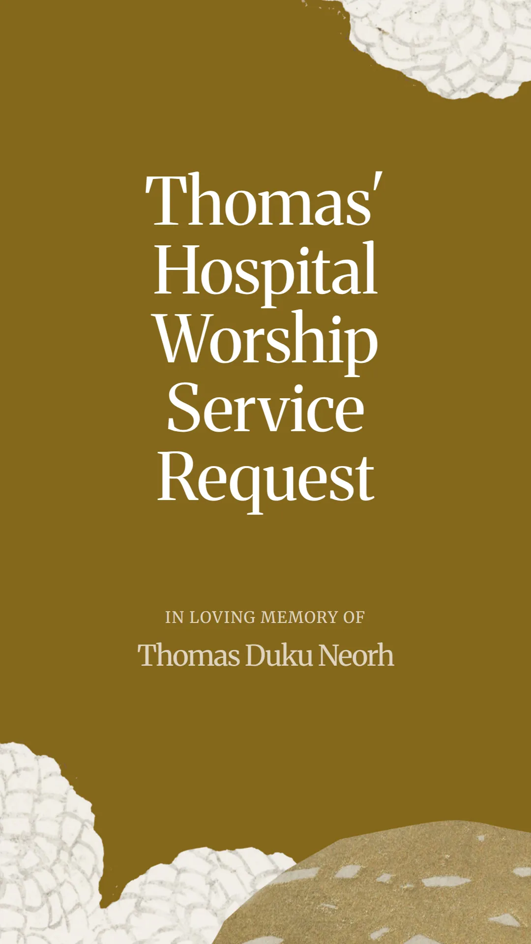 Thomas' Hospital Worship Service Request