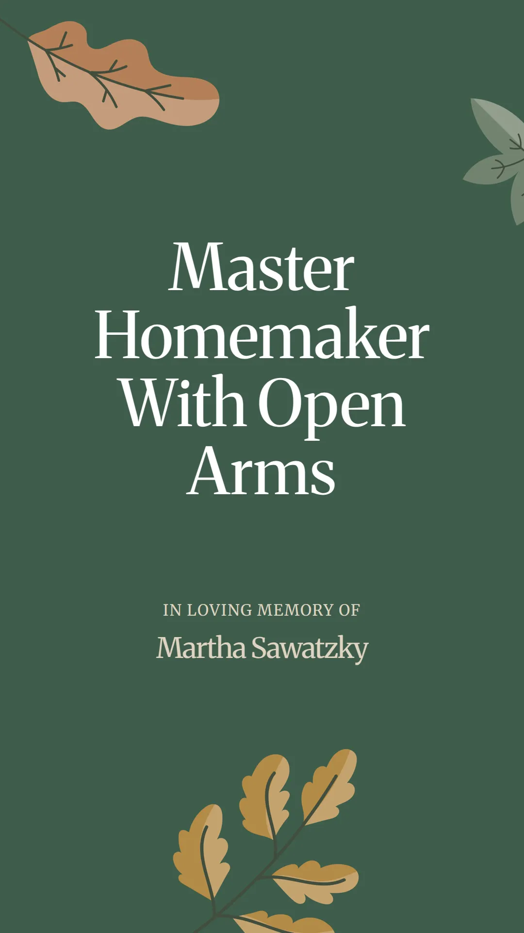 Master Homemaker With Open Arms