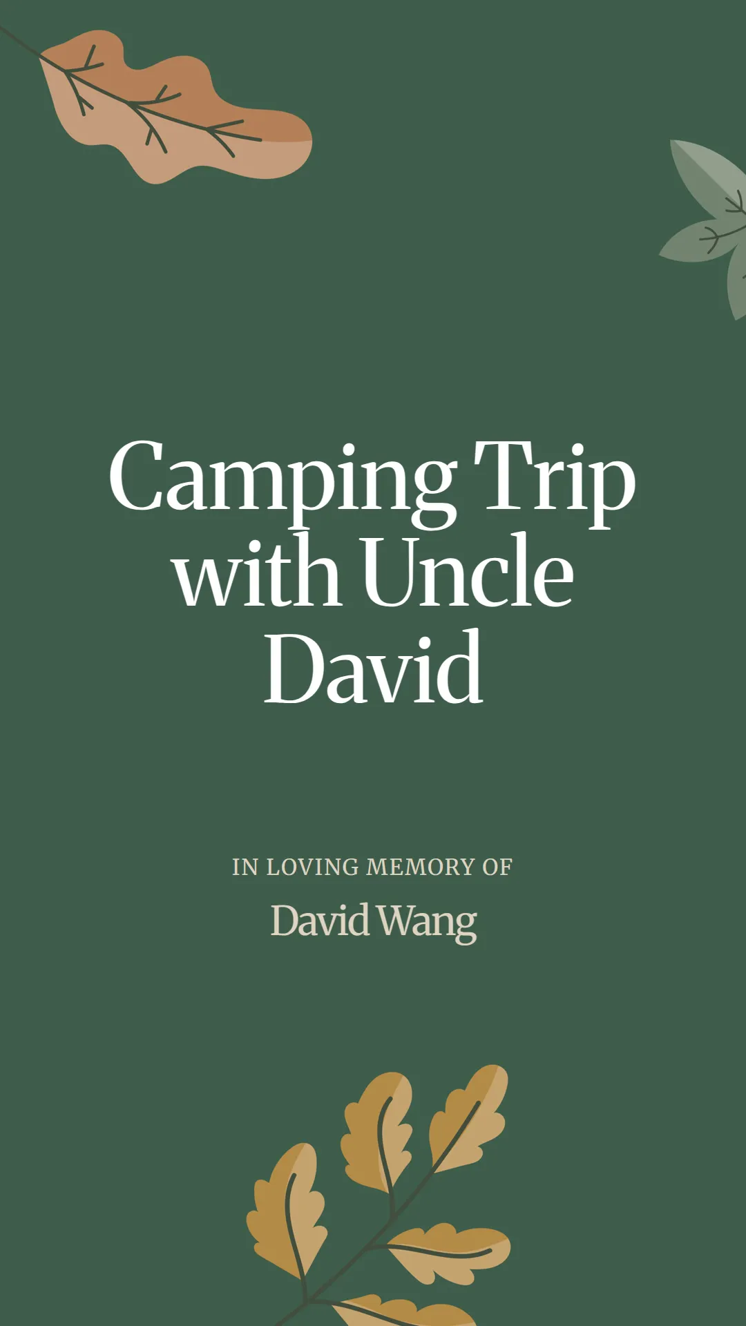 Camping Trip with Uncle David