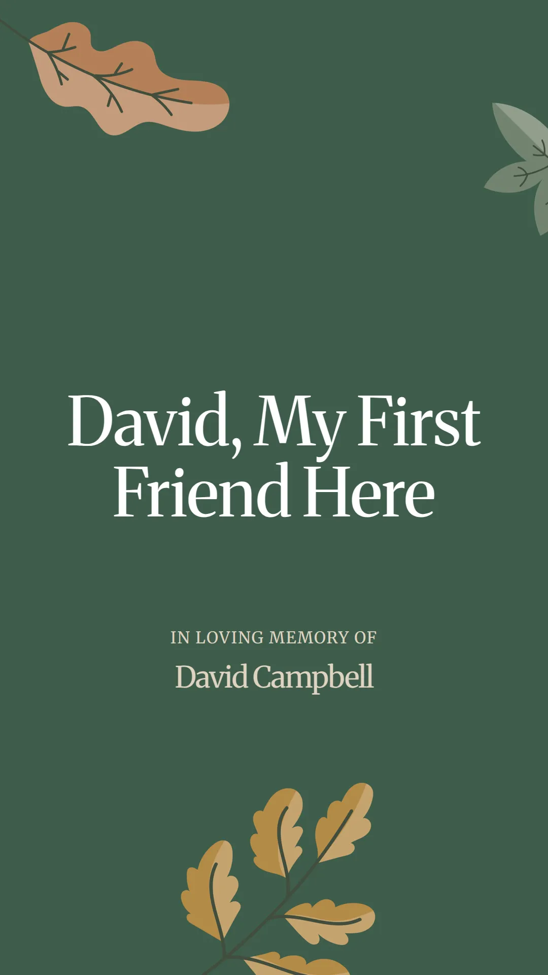 David, My First Friend Here