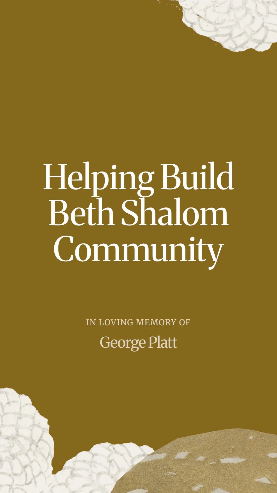Helping Build Beth Shalom Community