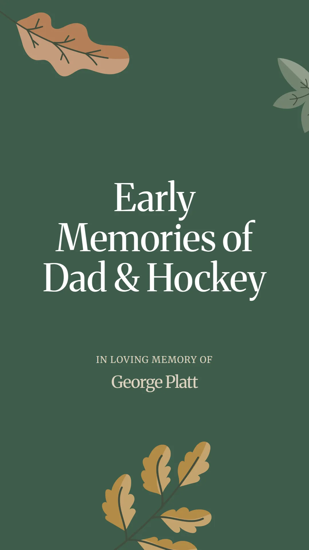 Early Memories of Dad and Hockey