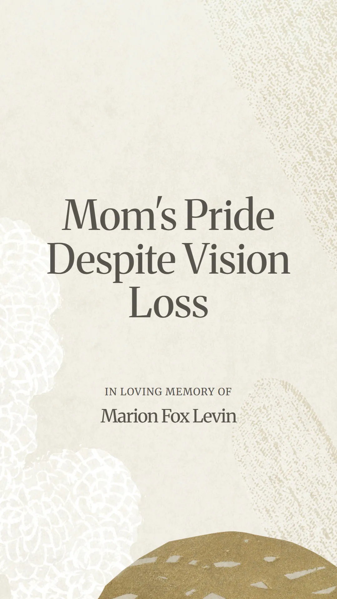 Mom's Pride Despite Vision Loss