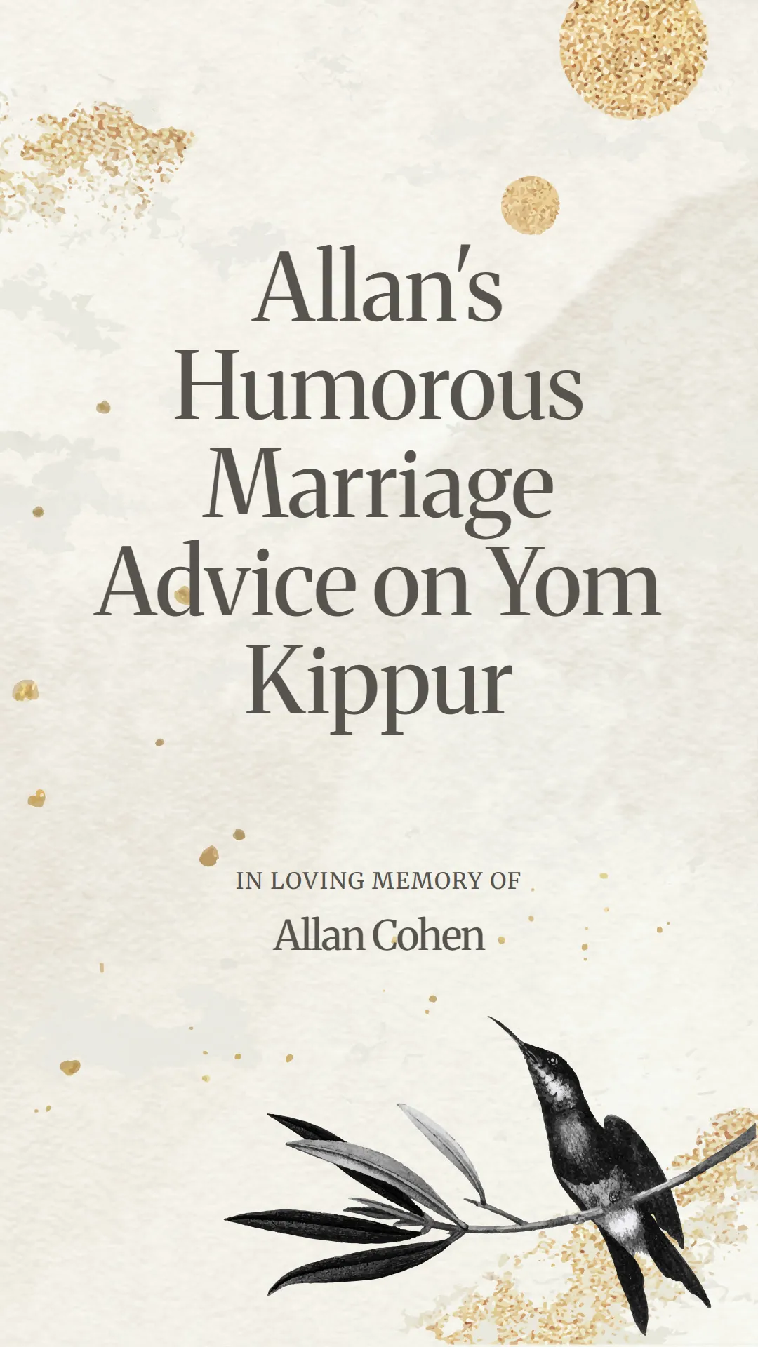 Allan's Humorous Marriage Advice on Yom Kippur