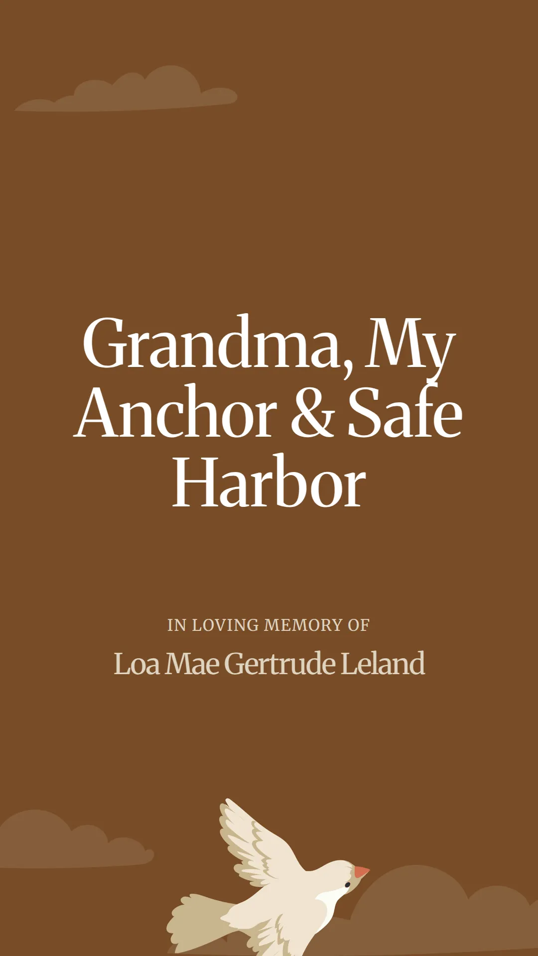 Grandma, My Anchor and Safe Harbor