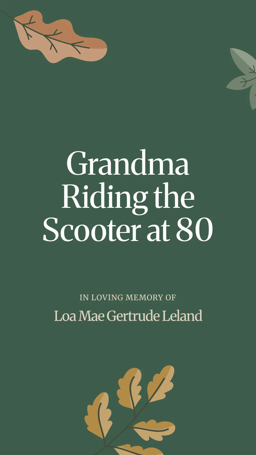 Grandma Riding the Scooter at 80