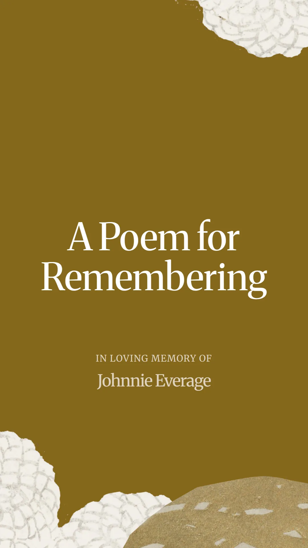 A Poem for Remembering