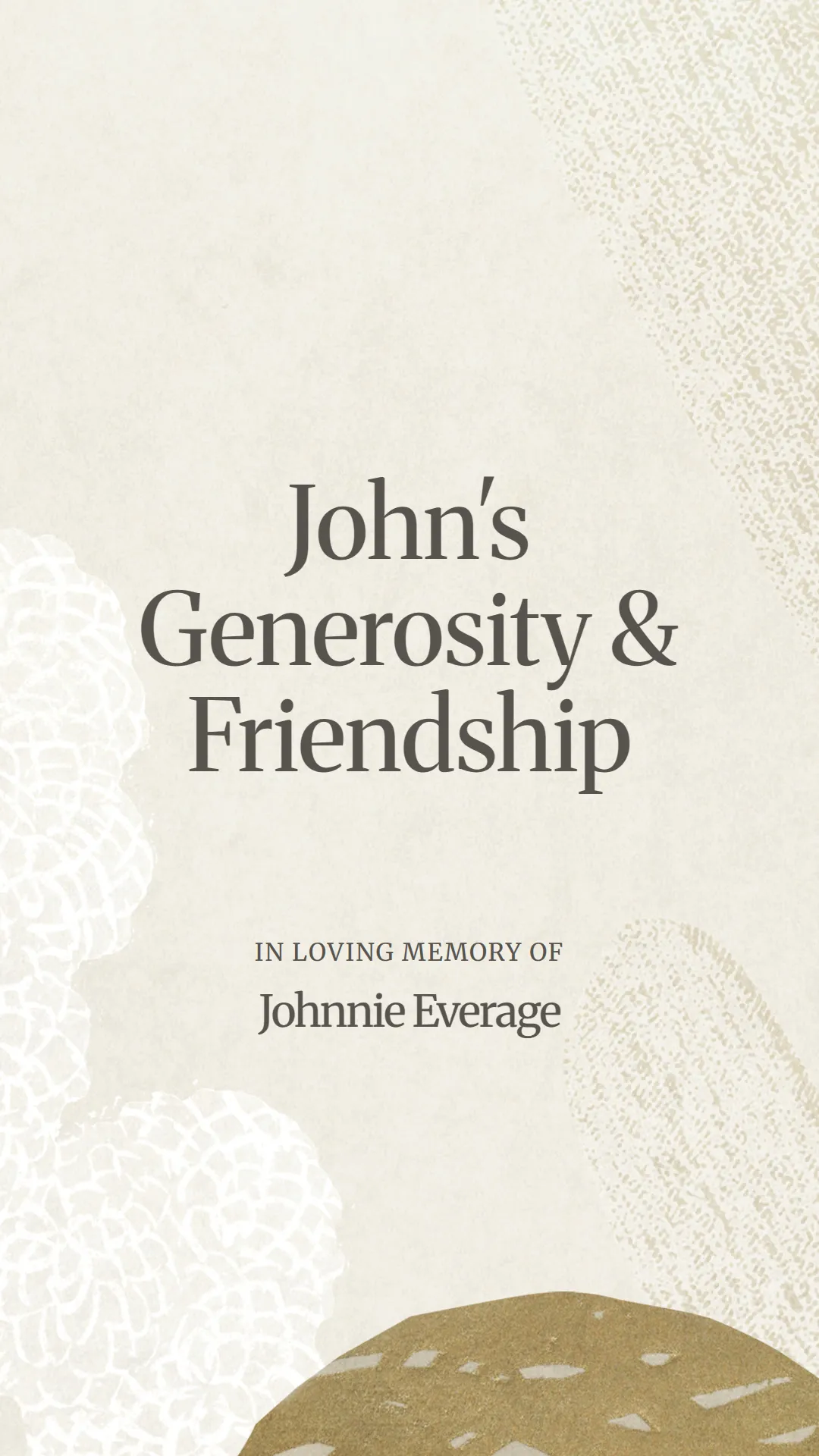 John's Generosity and Friendship