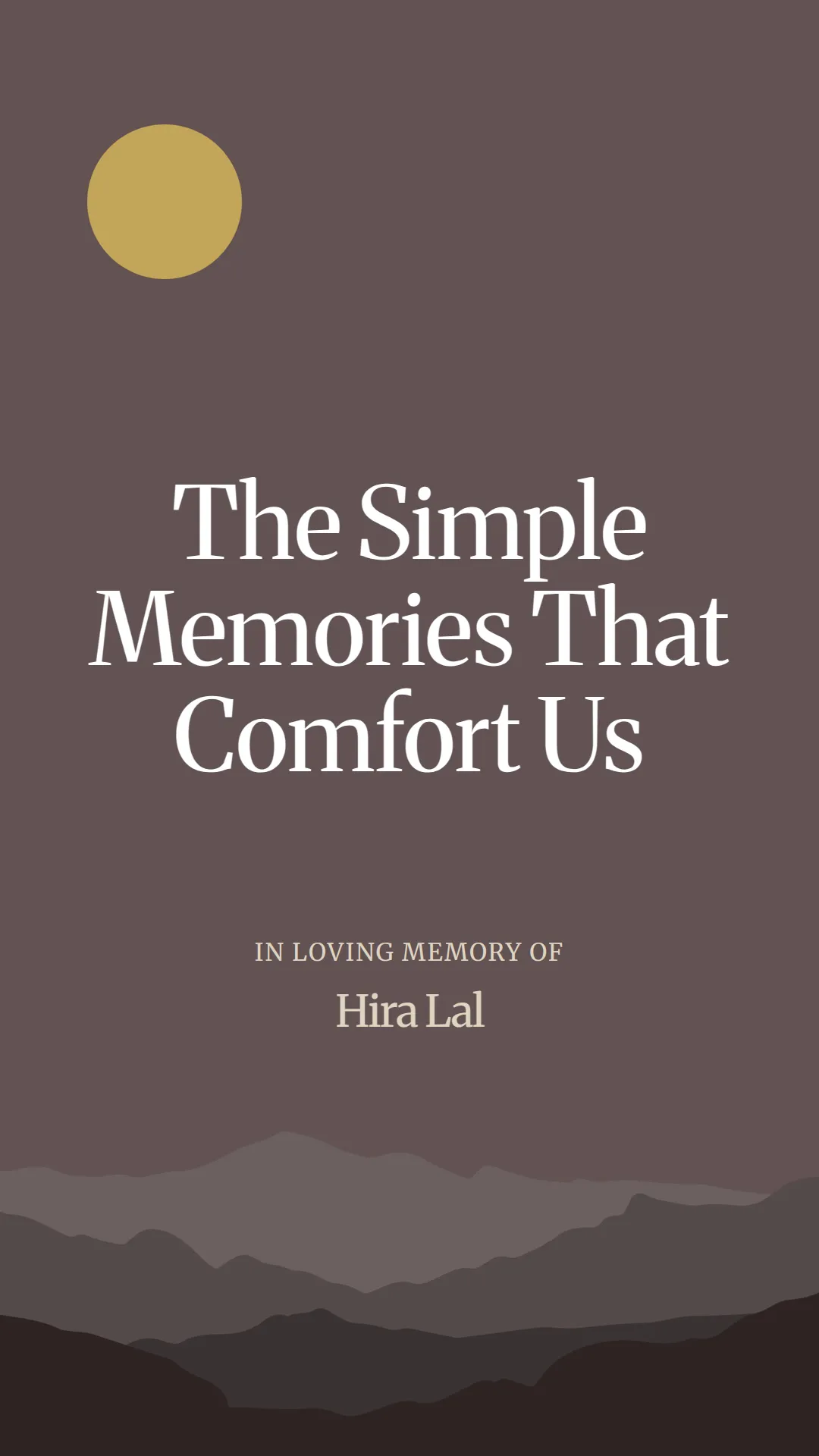 The Simple Memories That Comfort Us