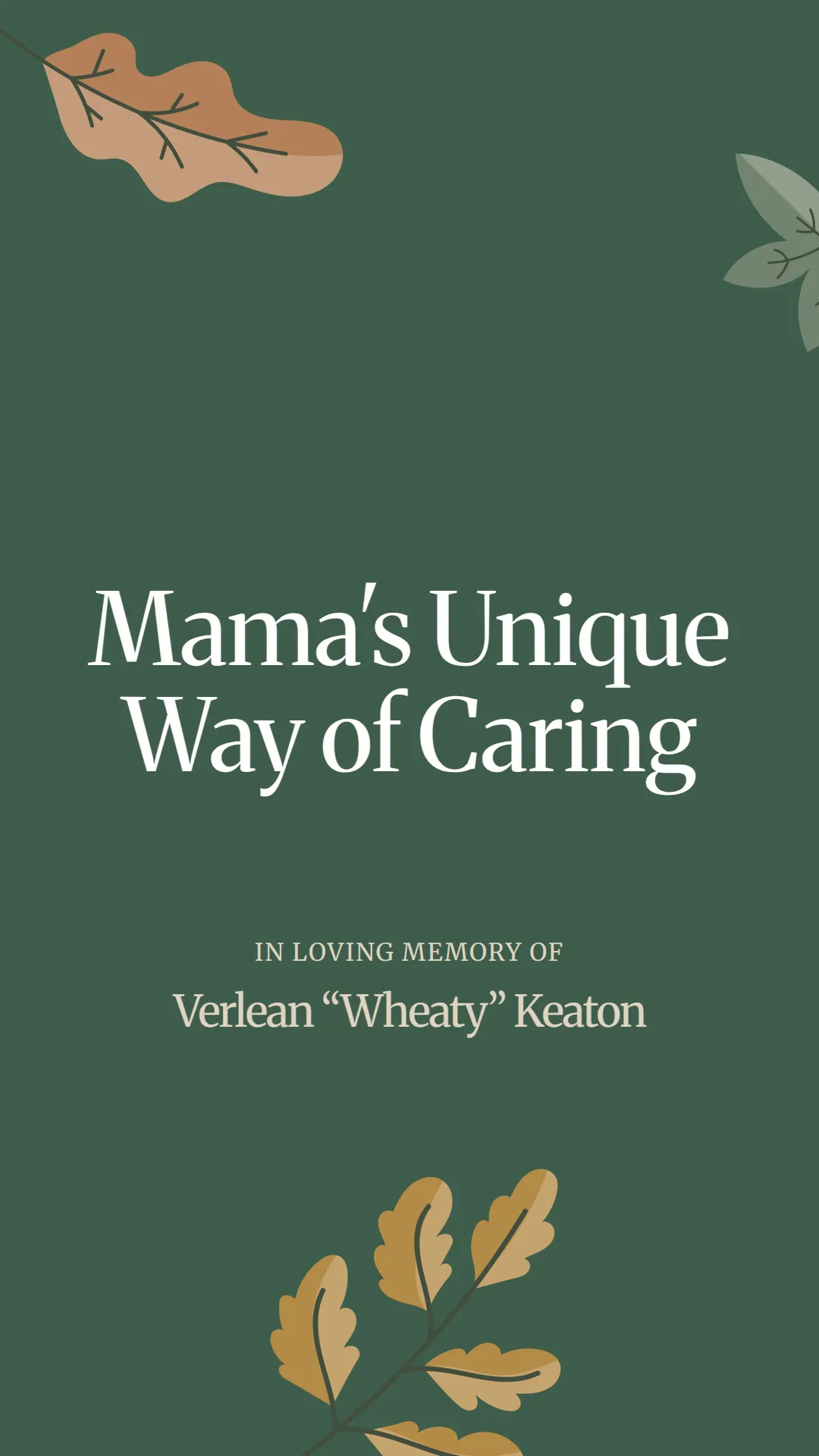 Mama's Unique Way of Caring