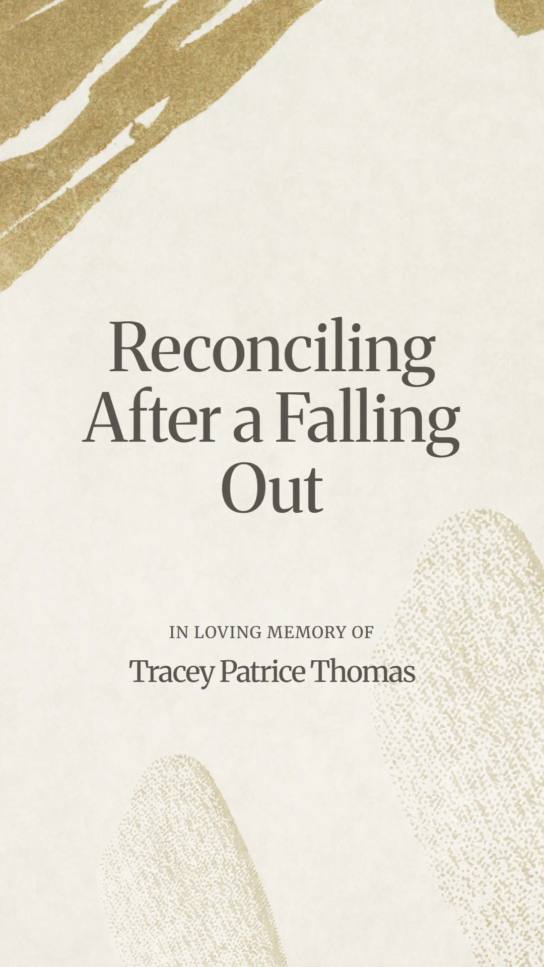 Reconciling After a Falling Out