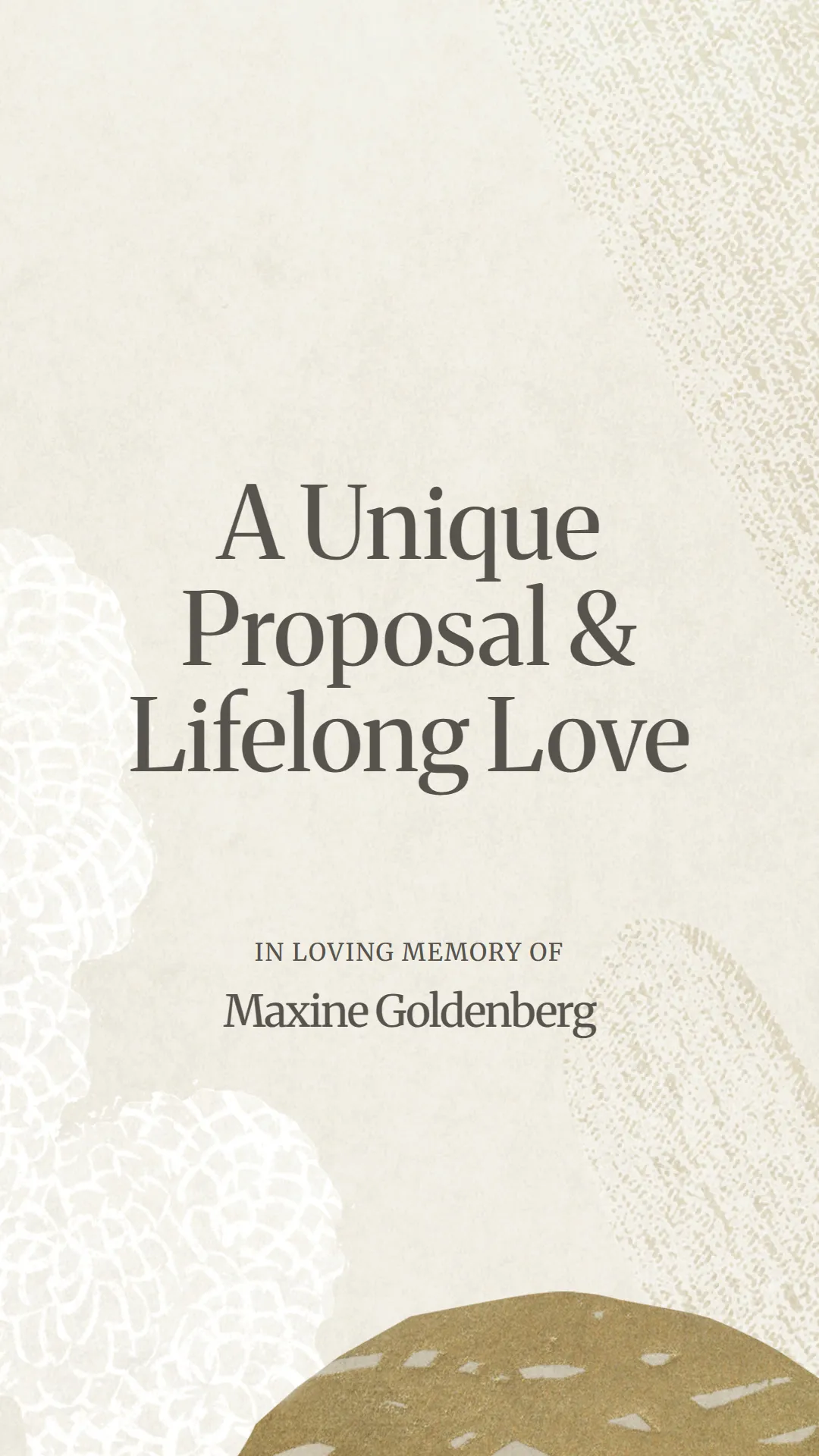 A Unique Proposal and Lifelong Love
