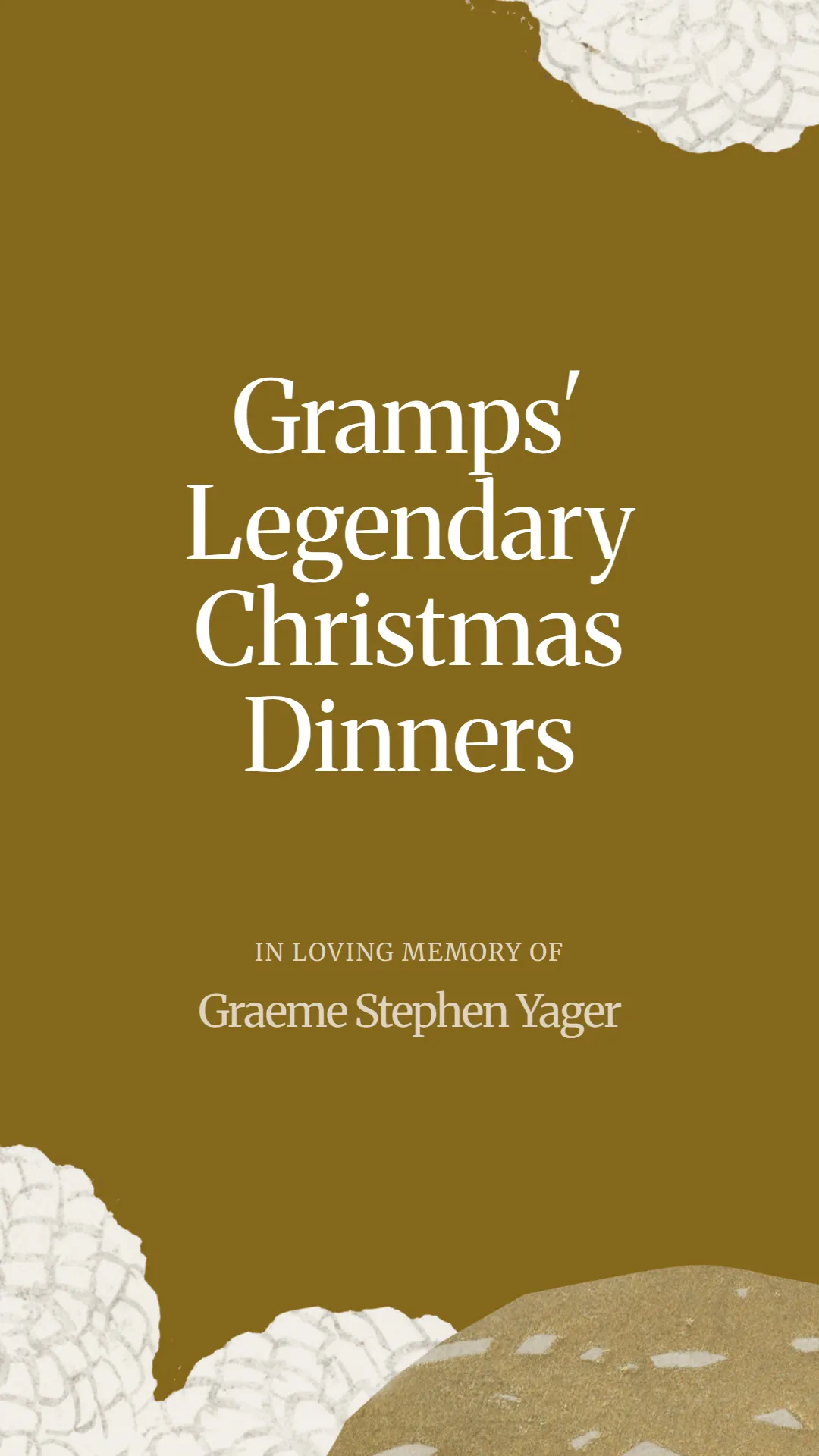 Gramps' Legendary Christmas Dinners