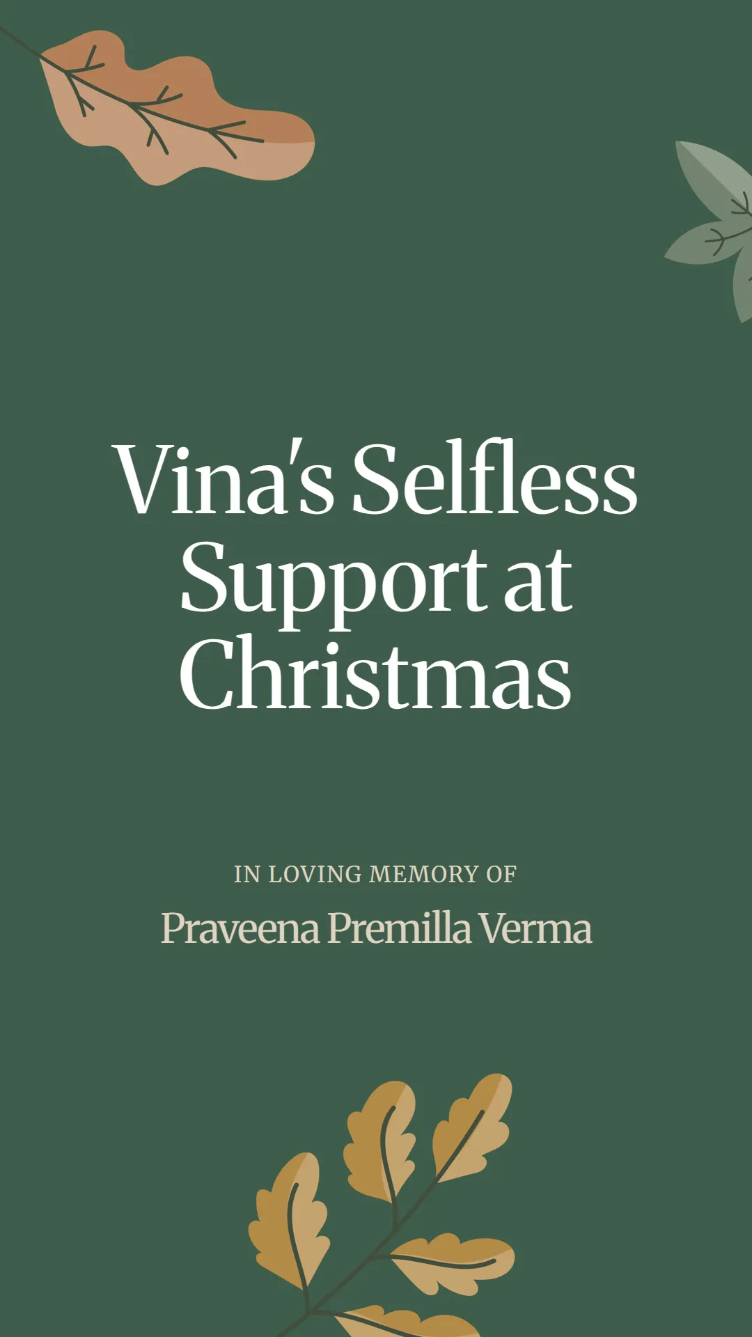 Vina's Selfless Support at Christmas