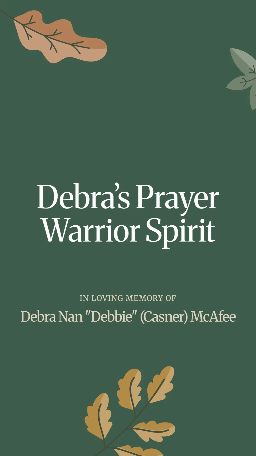Debra’s Prayer Warrior Spirit