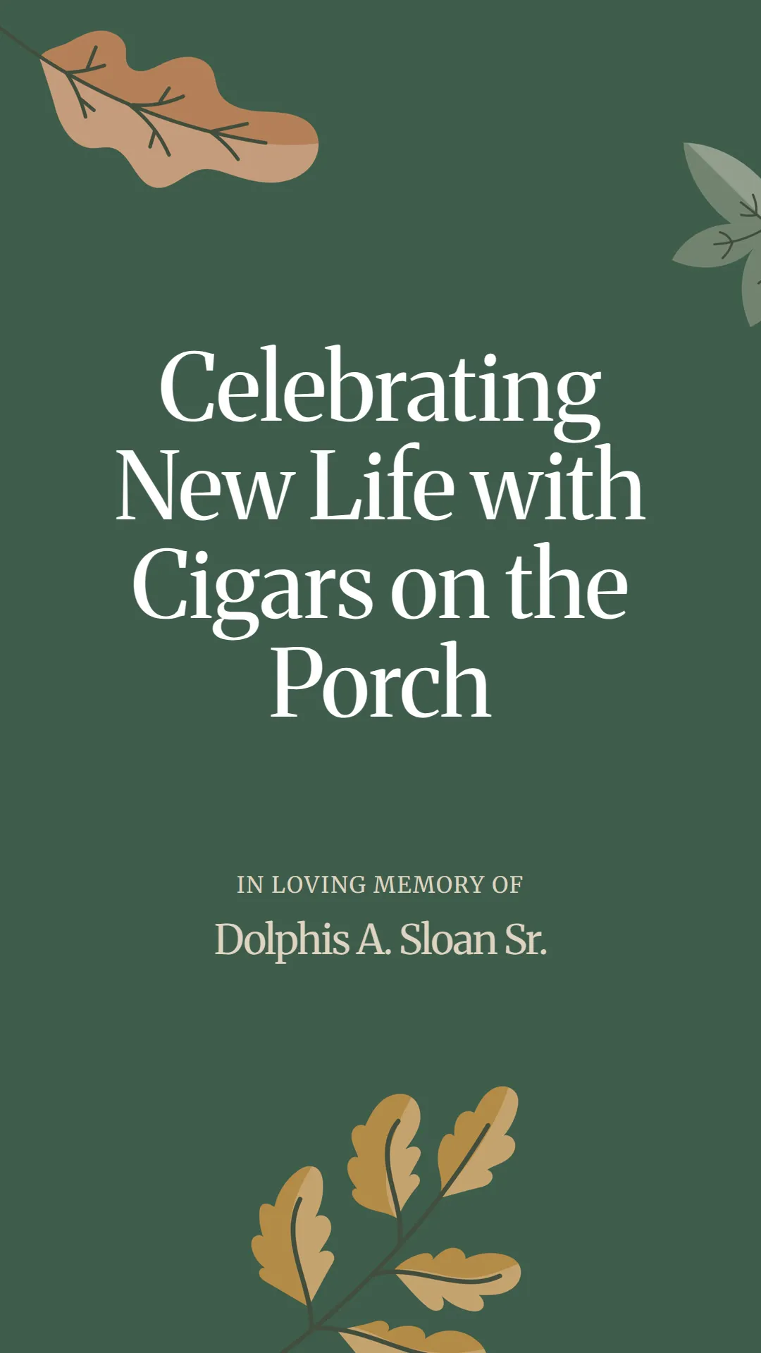 Celebrating New Life with Cigars on the Porch