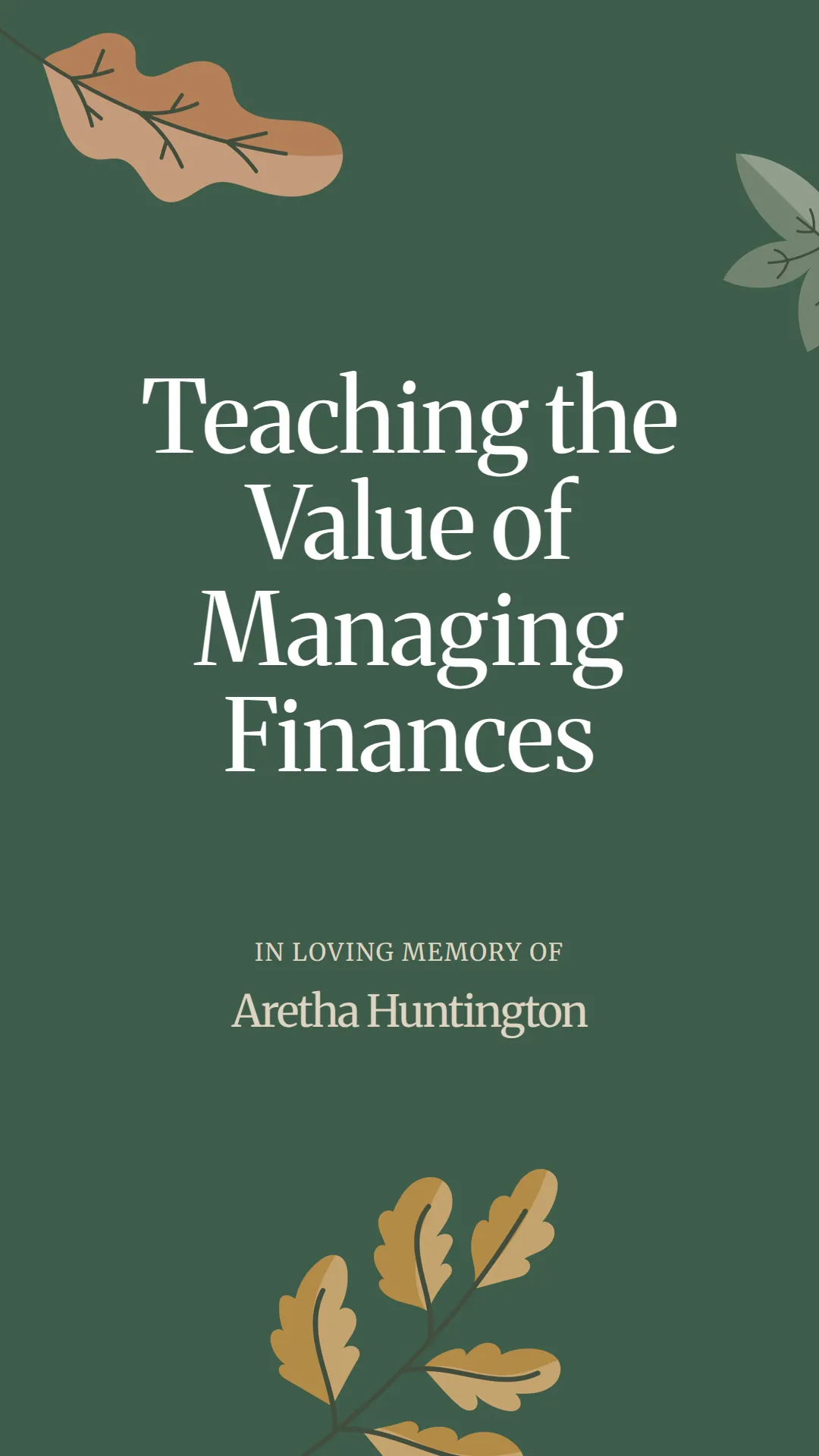 Teaching the Value of Managing Finances
