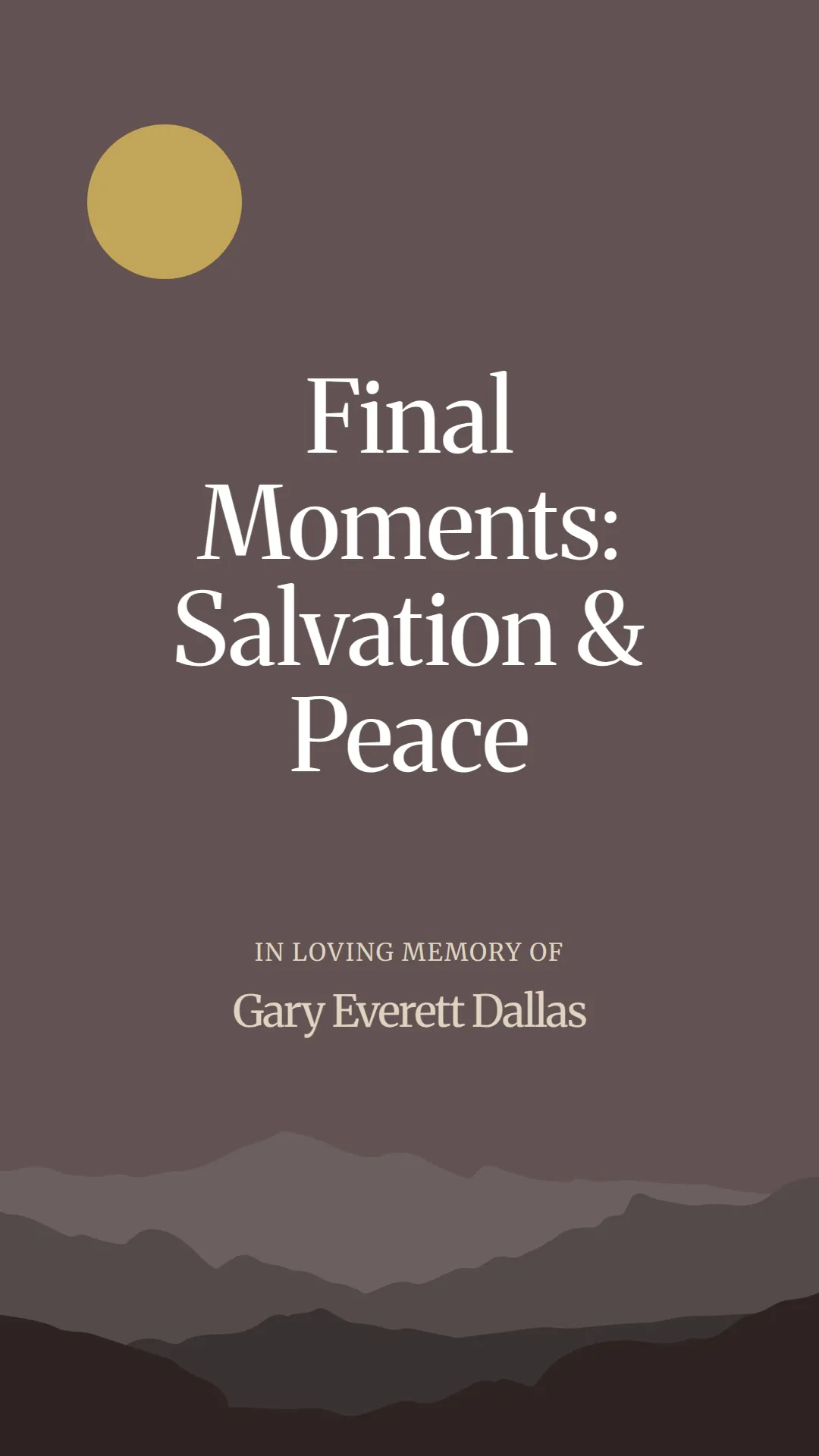 Final Moments: Salvation and Peace