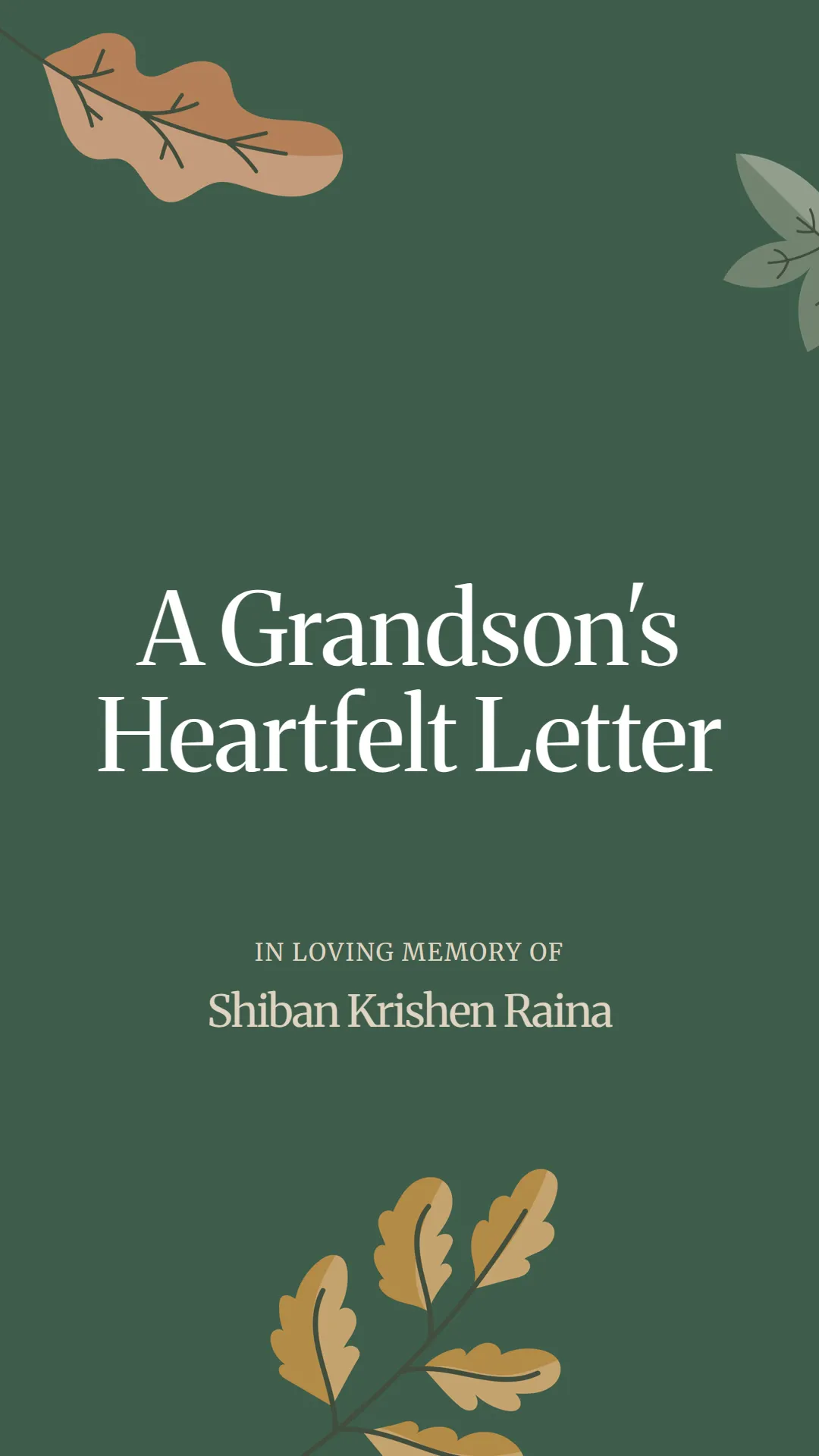 A Grandson's Heartfelt Letter