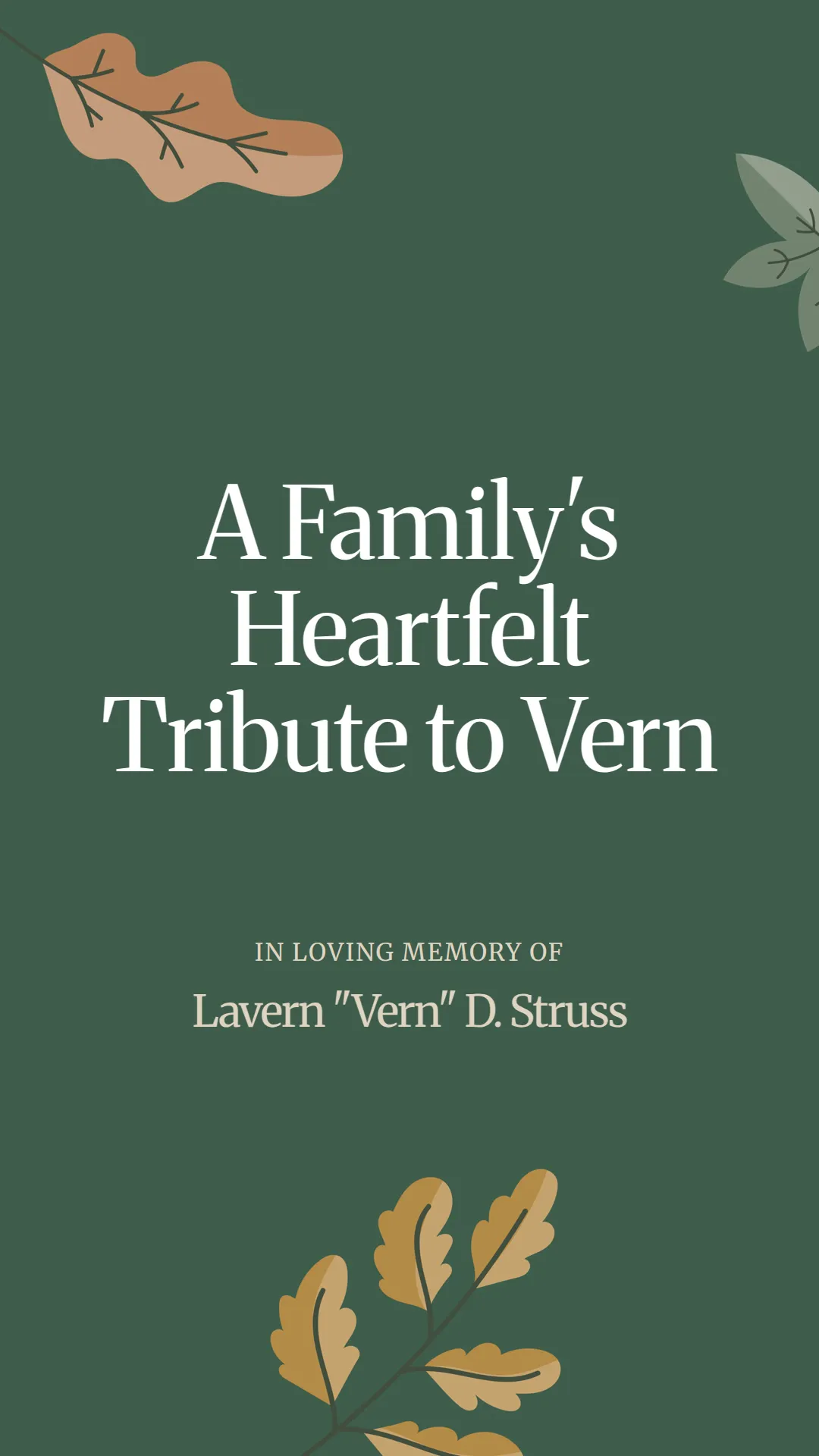 A Family's Heartfelt Tribute to Vern