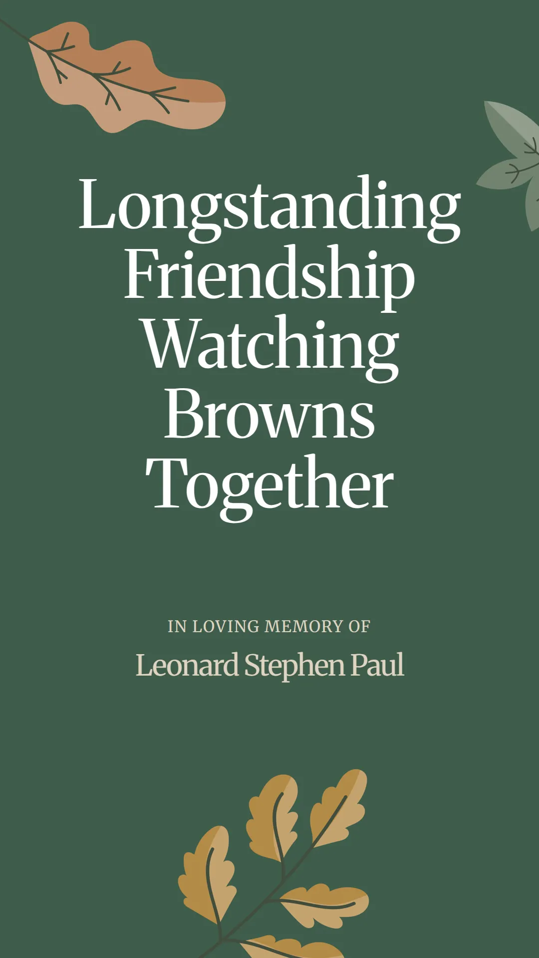 Longstanding Friendship Watching Browns Together