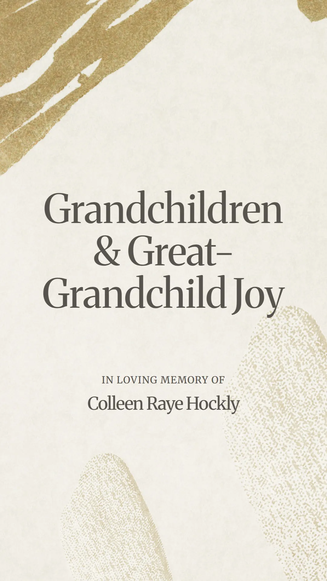 Grandchildren and Great-Grandchild Joy