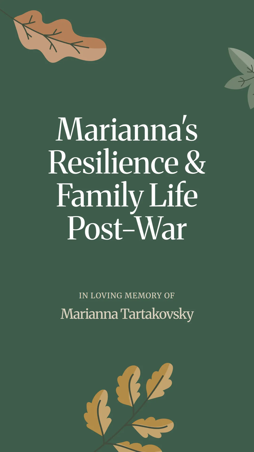 Marianna's Resilience and Family Life Post-War