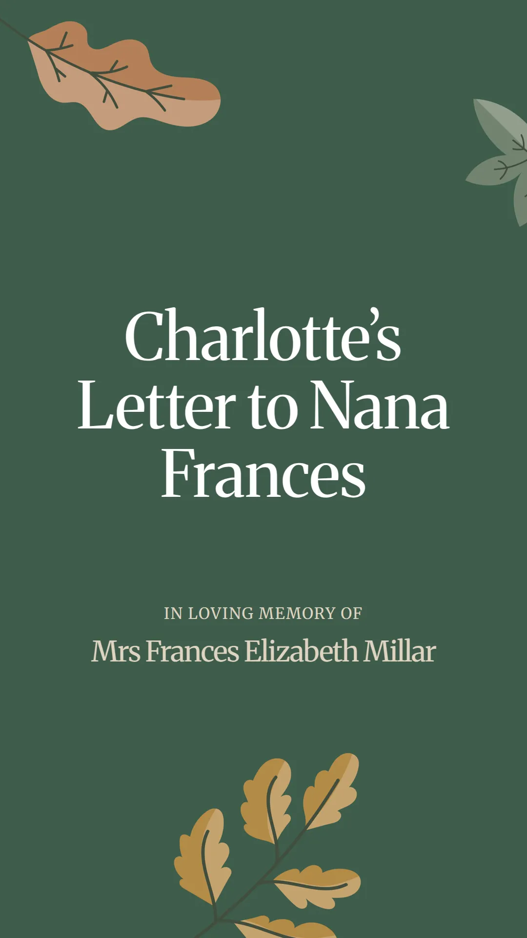 Charlotte’s Letter to Nana Frances