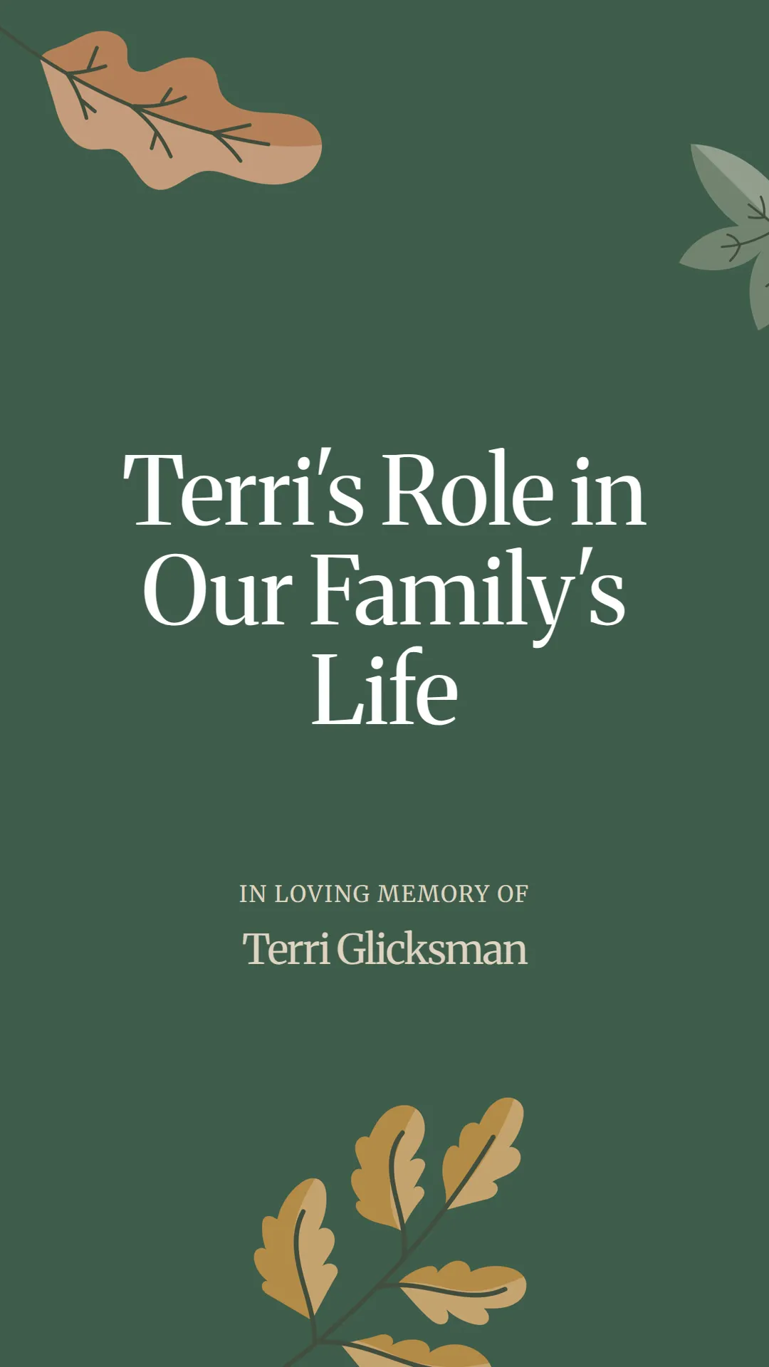 Terri's Role in Our Family's Life