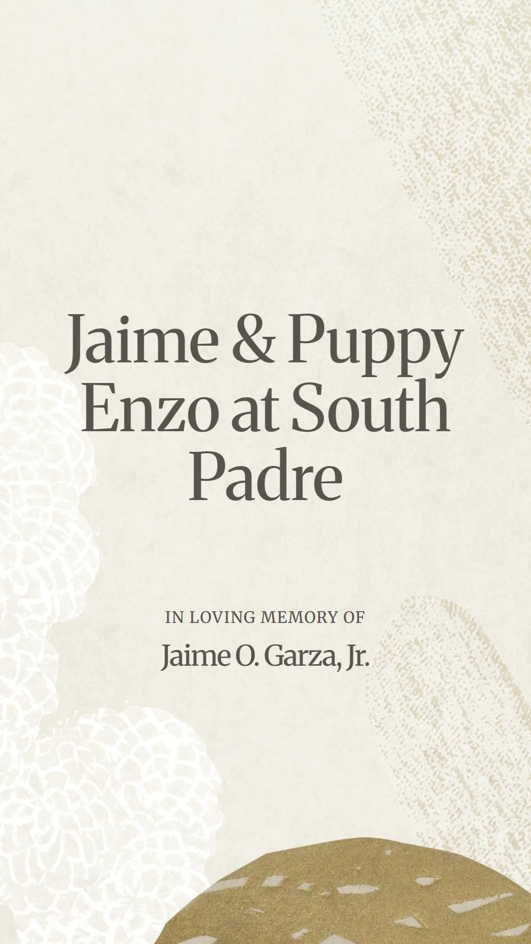 Jaime and Puppy Enzo at South Padre