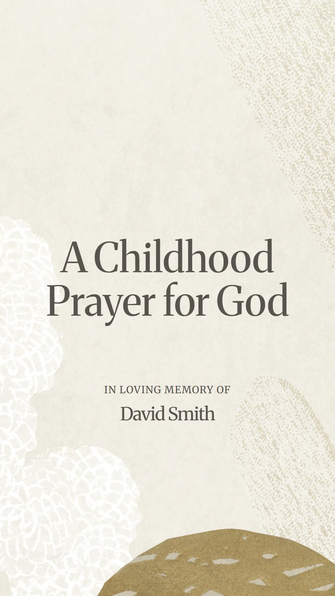 A Childhood Prayer for God