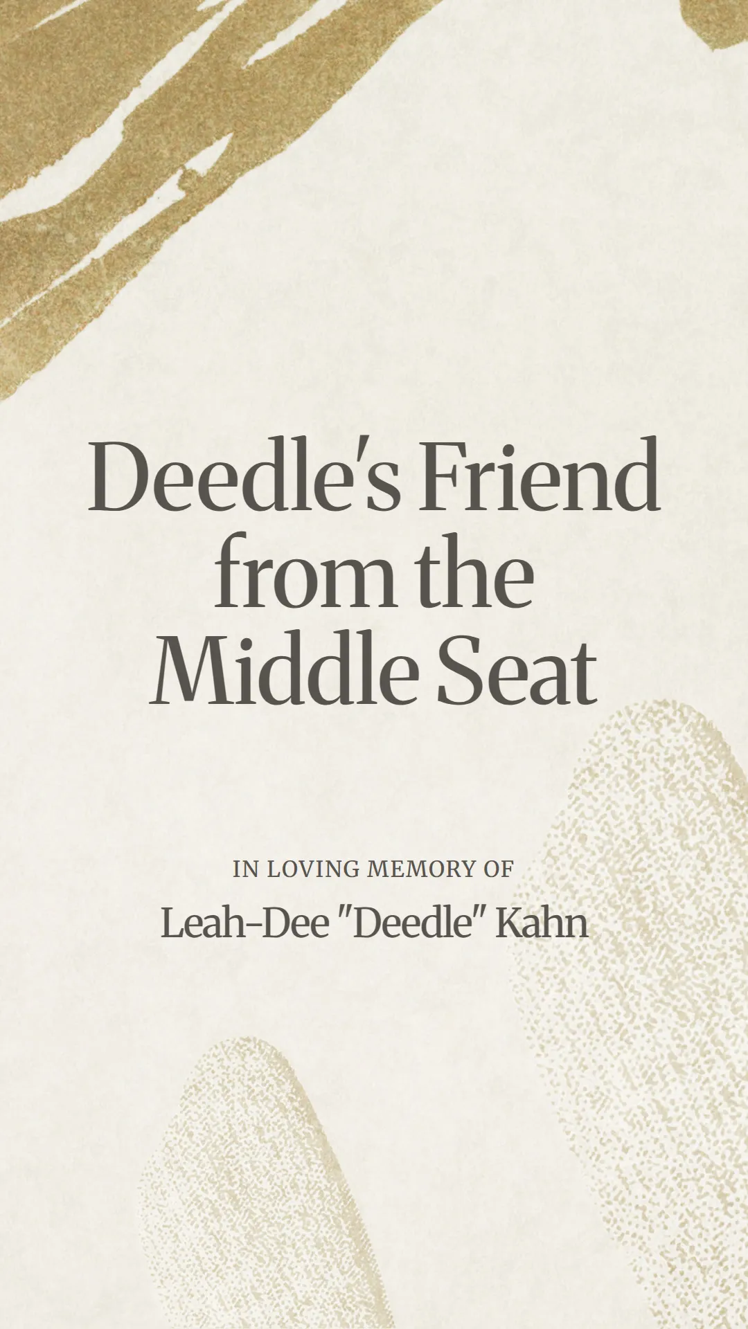 Deedle's Friend from the Middle Seat