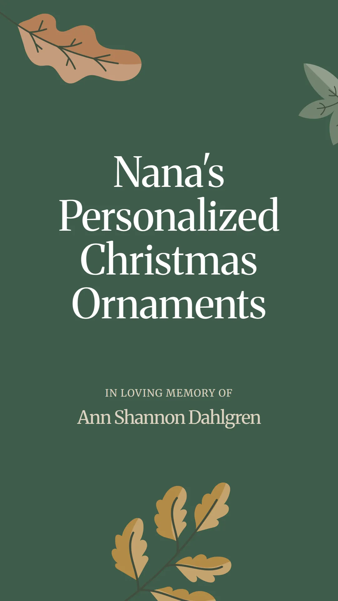 Nana's Personalized Christmas Ornaments