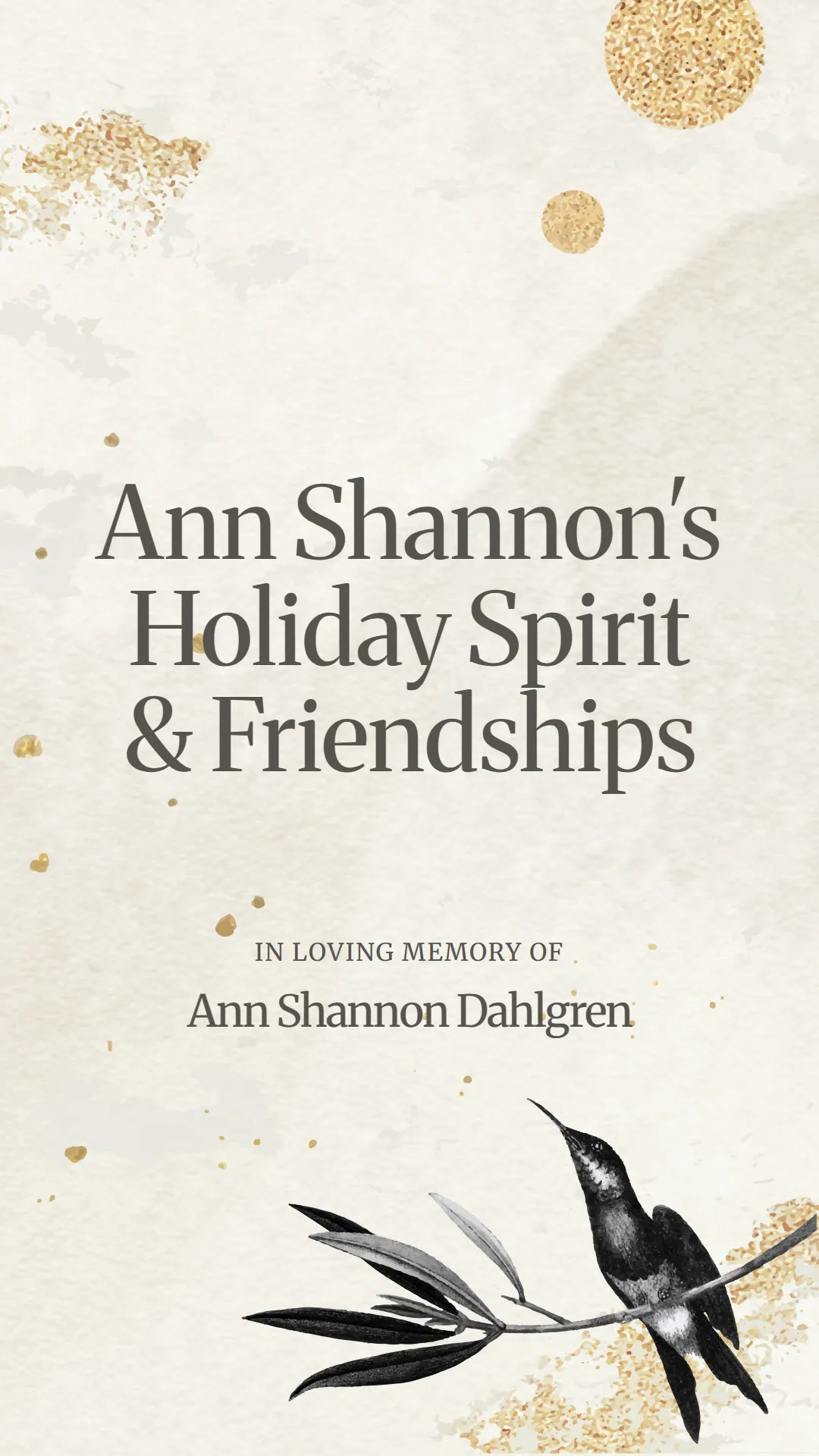 Ann Shannon's Holiday Spirit and Friendships