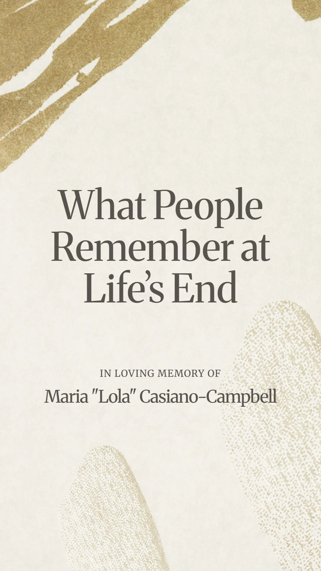 What People Remember at Life’s End