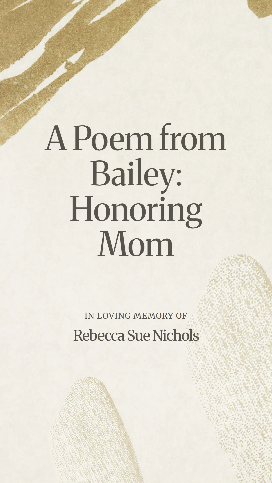 A Poem from Bailey: Honoring Mom