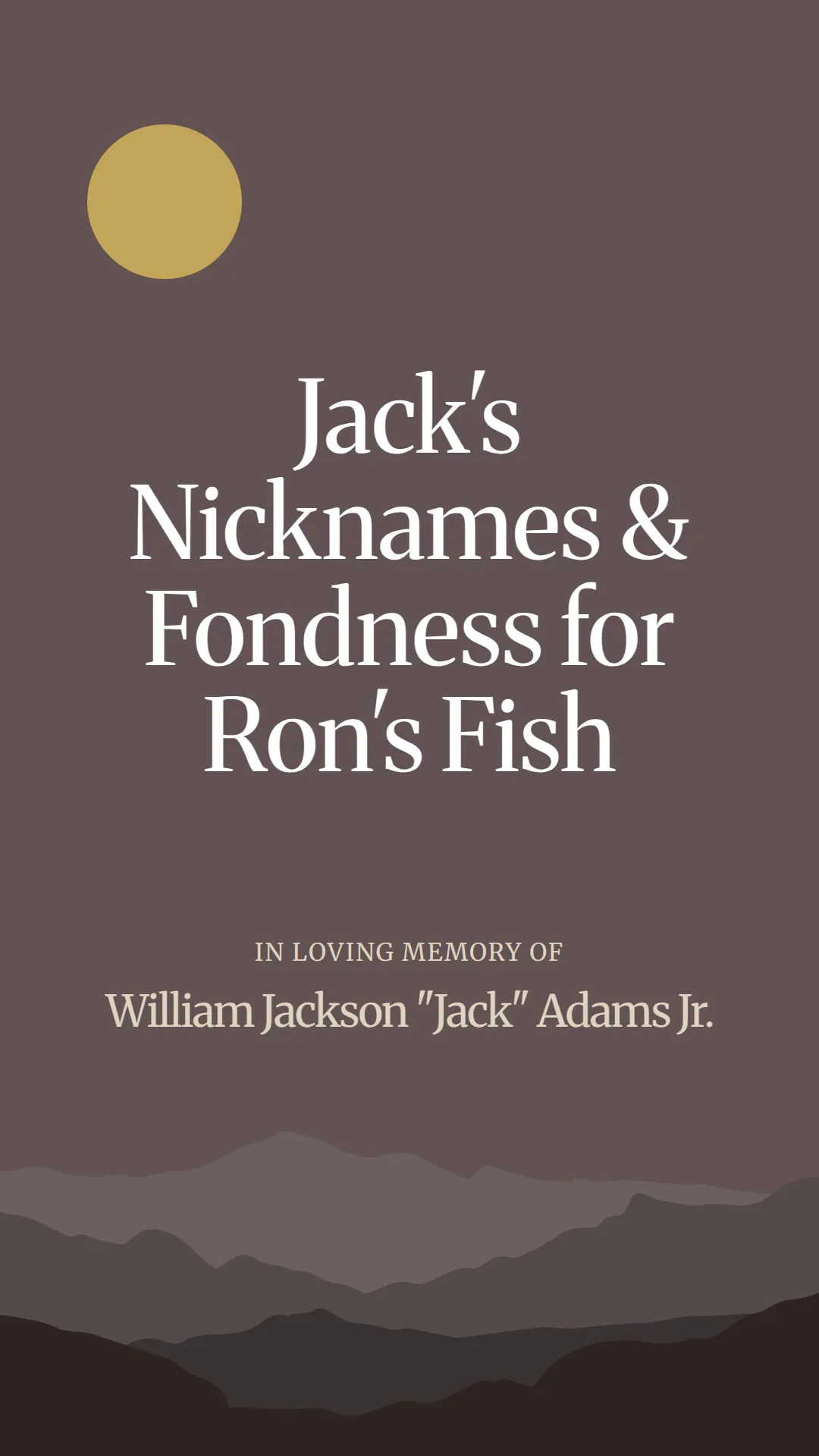 Jack's Nicknames and Fondness for Ron's Fish