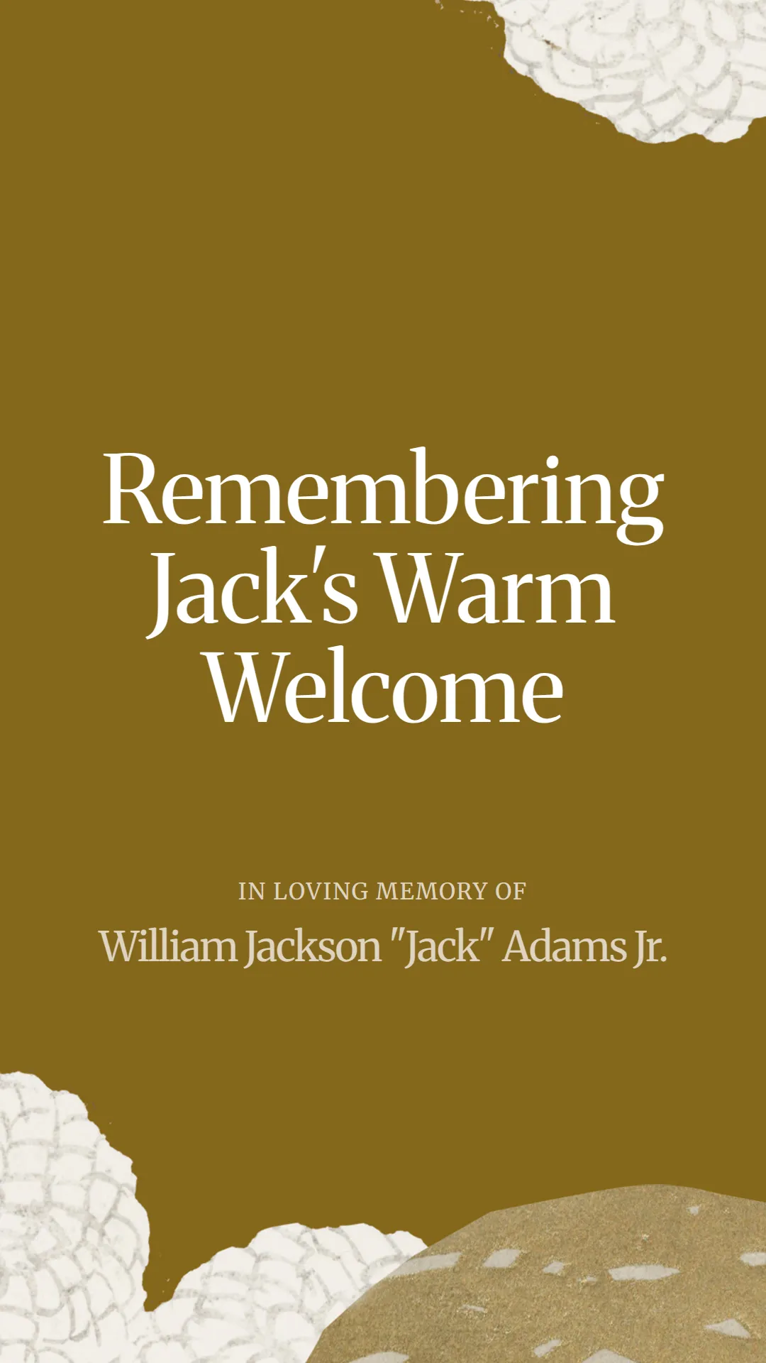 Remembering Jack's Warm Welcome