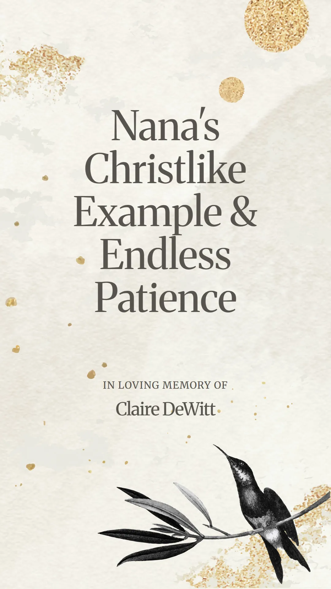 Nana's Christlike Example and Endless Patience