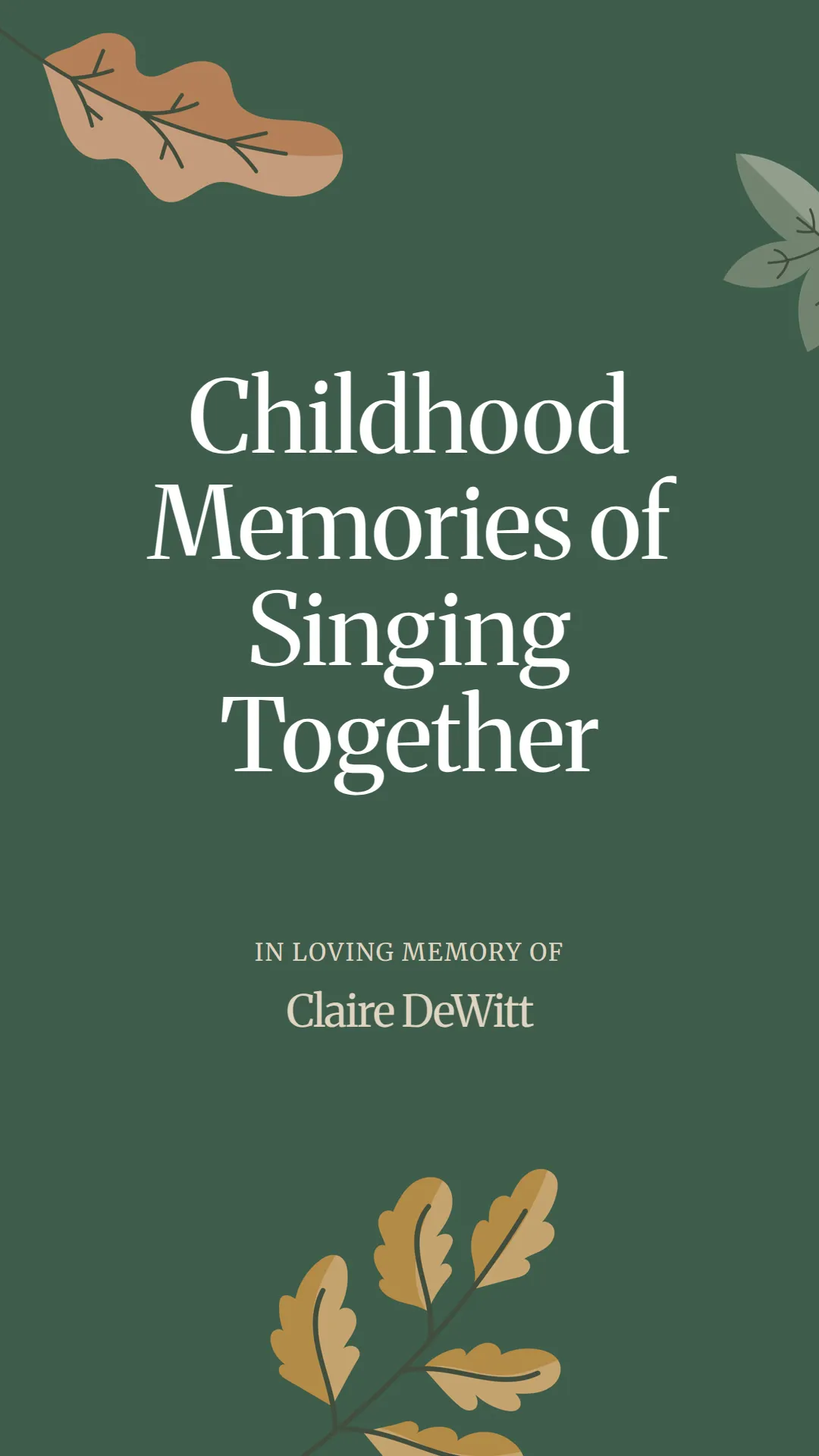 Childhood Memories of Singing Together