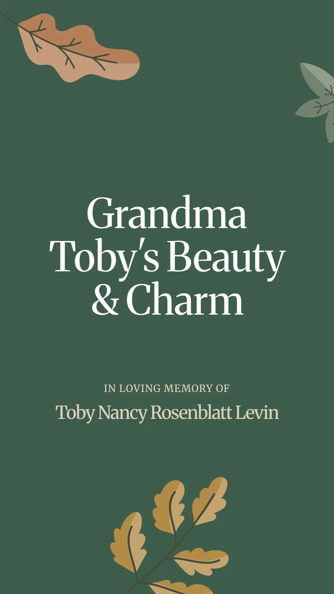 Grandma Toby's Beauty and Charm