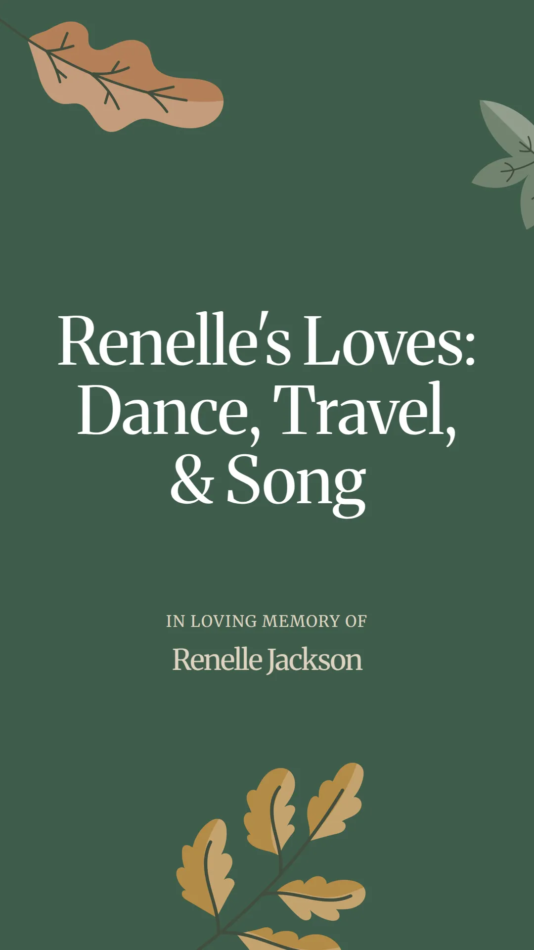 Renelle's Loves: Dance, Travel, and Song