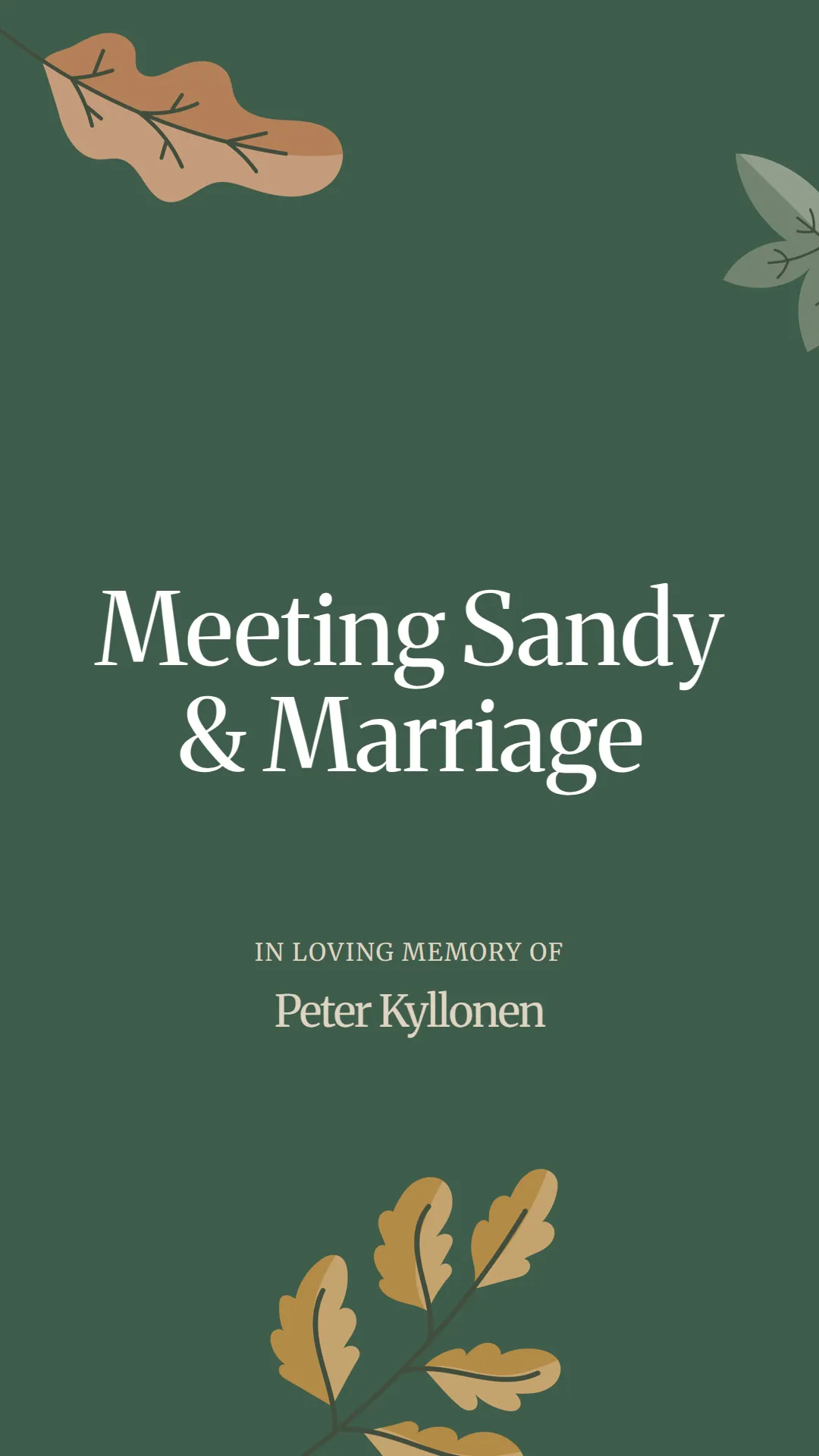 Meeting Sandy and Marriage