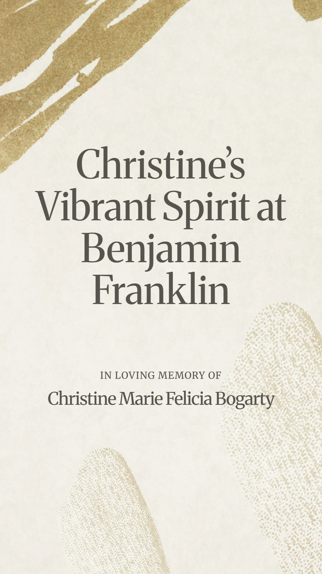 Christine’s Vibrant Spirit at Benjamin Franklin