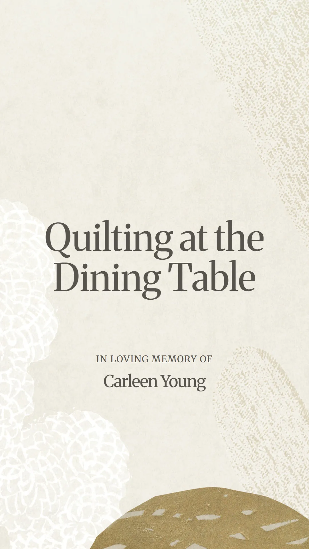 Quilting at the Dining Table