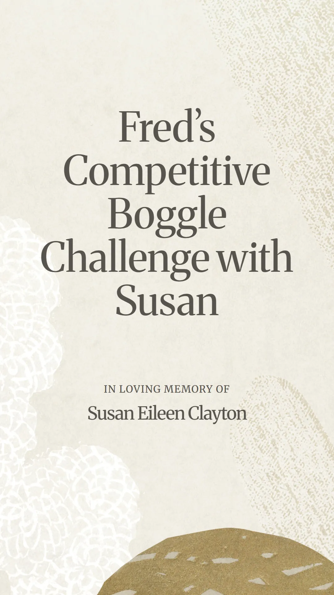 Fred’s Competitive Boggle Challenge with Susan