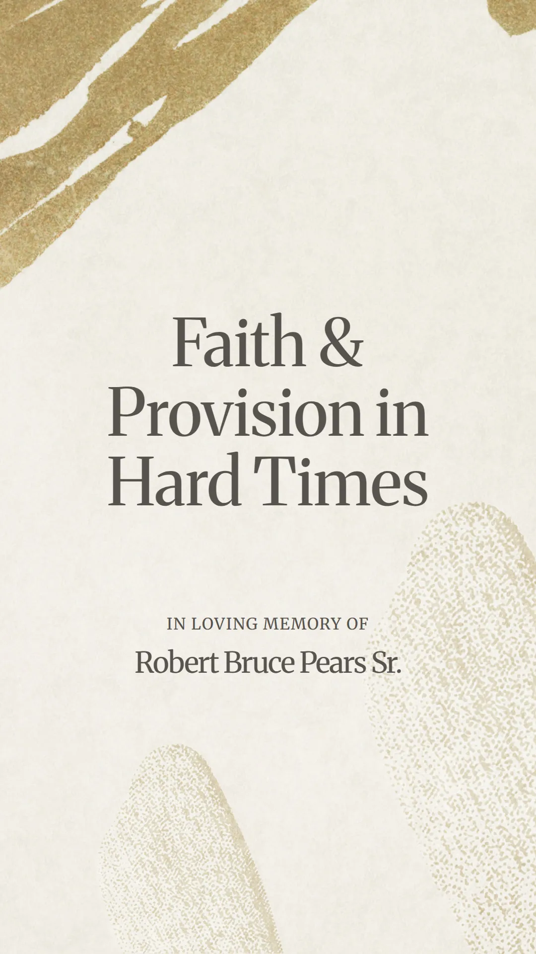 Faith and Provision in Hard Times