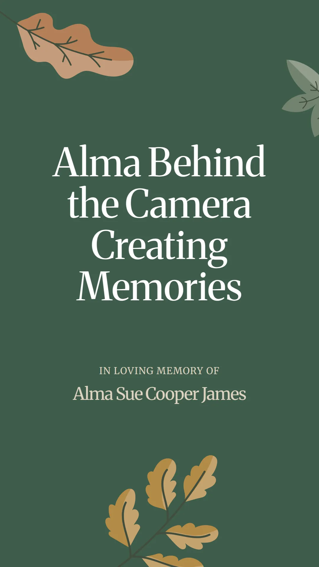 Alma Behind the Camera Creating Memories